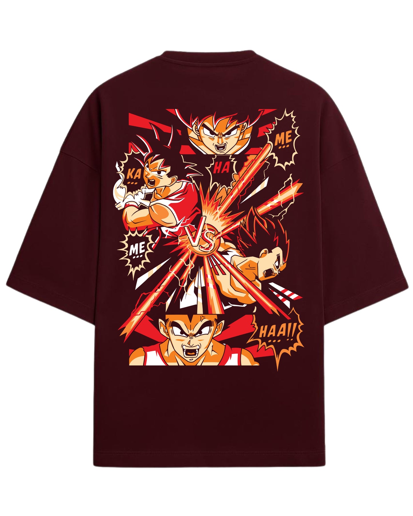 Goku vs Vegeta Oversized T-Shirt | Dragon Ball Z Anime Battle Graphic Tee | Premium 260 GSM Cotton Blend