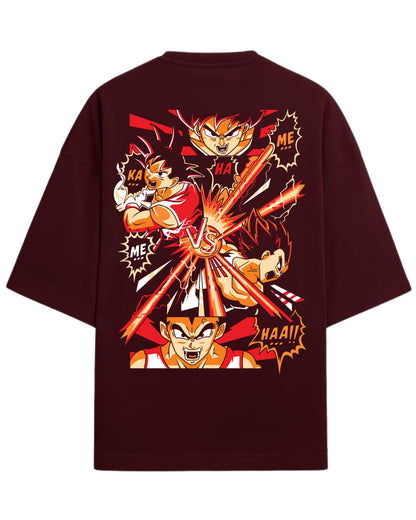 Goku vs Vegeta Oversized T-Shirt | Dragon Ball Z Anime Battle Graphic Tee | Premium 260 GSM Cotton Blend