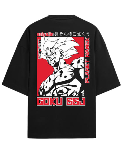 Goku SSJ Planet Namek Oversized Tees |  Dragon Ball Z Graphic Tee | Premium 260 GSM Cotton Blend