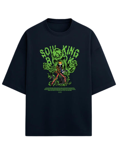 Brook Soul King Oversized Tees | One Piece Anime Graphic Tee | Premium 260 GSM Cotton Blend