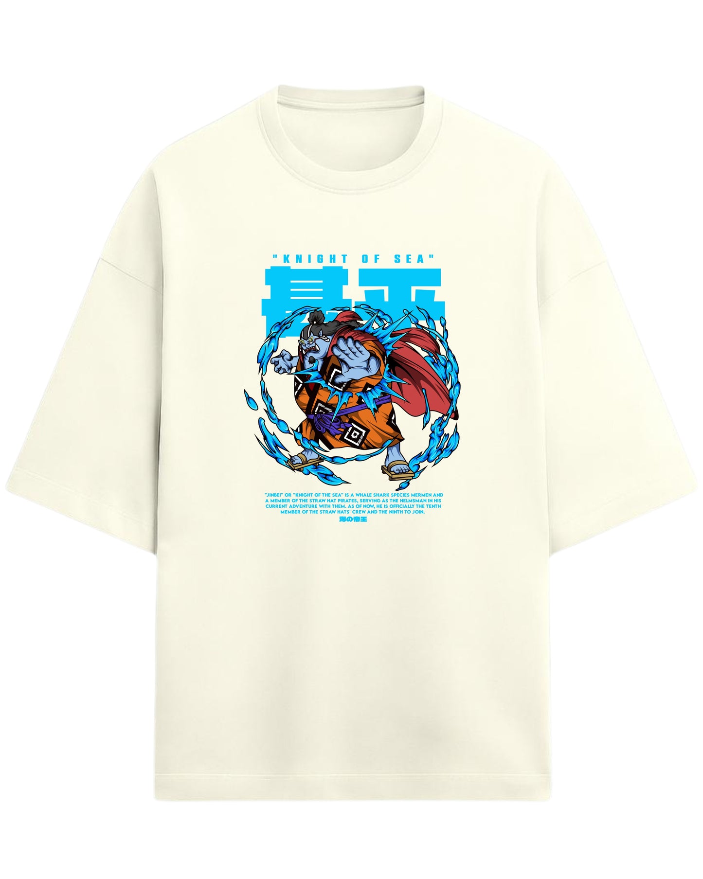 Jinbe “Knight of the Sea” Oversized T-Shirt | One Piece Graphic Tee | Premium 260 GSM Cotton