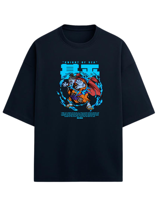 Jinbe “Knight of the Sea” Oversized T-Shirt | One Piece Graphic Tee | Premium 260 GSM Cotton