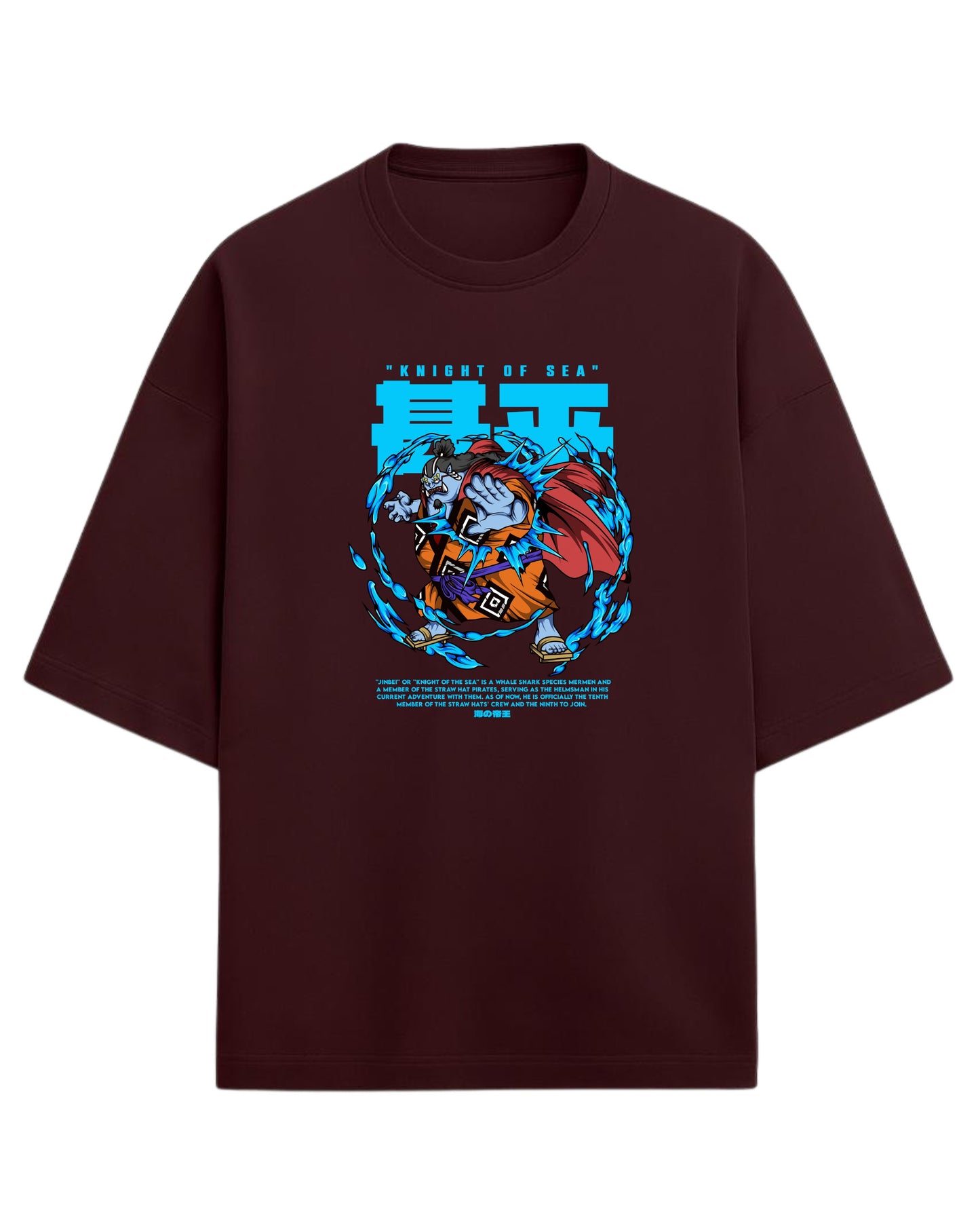 Jinbe “Knight of the Sea” Oversized T-Shirt | One Piece Graphic Tee | Premium 260 GSM Cotton