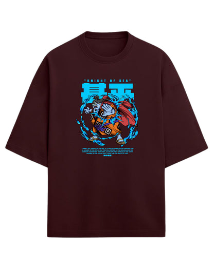 Jinbe “Knight of the Sea” Oversized T-Shirt | One Piece Graphic Tee | Premium 260 GSM Cotton