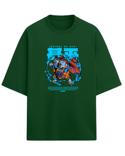 Jinbe “Knight of the Sea” Oversized T-Shirt | One Piece Graphic Tee | Premium 260 GSM Cotton