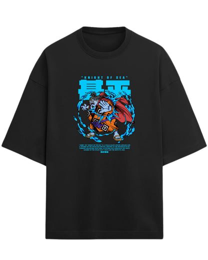 Jinbe “Knight of the Sea” Oversized T-Shirt | One Piece Graphic Tee | Premium 260 GSM Cotton