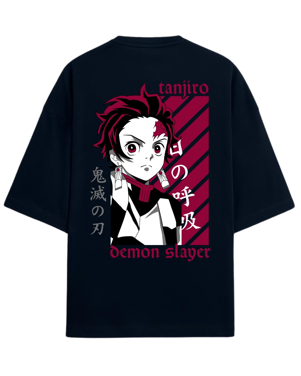 Tanjiro Kamado Sun Breathing Oversized T-Shirt | Demon Slayer Anime Graphic Tee | Premium 260 GSM Cotton