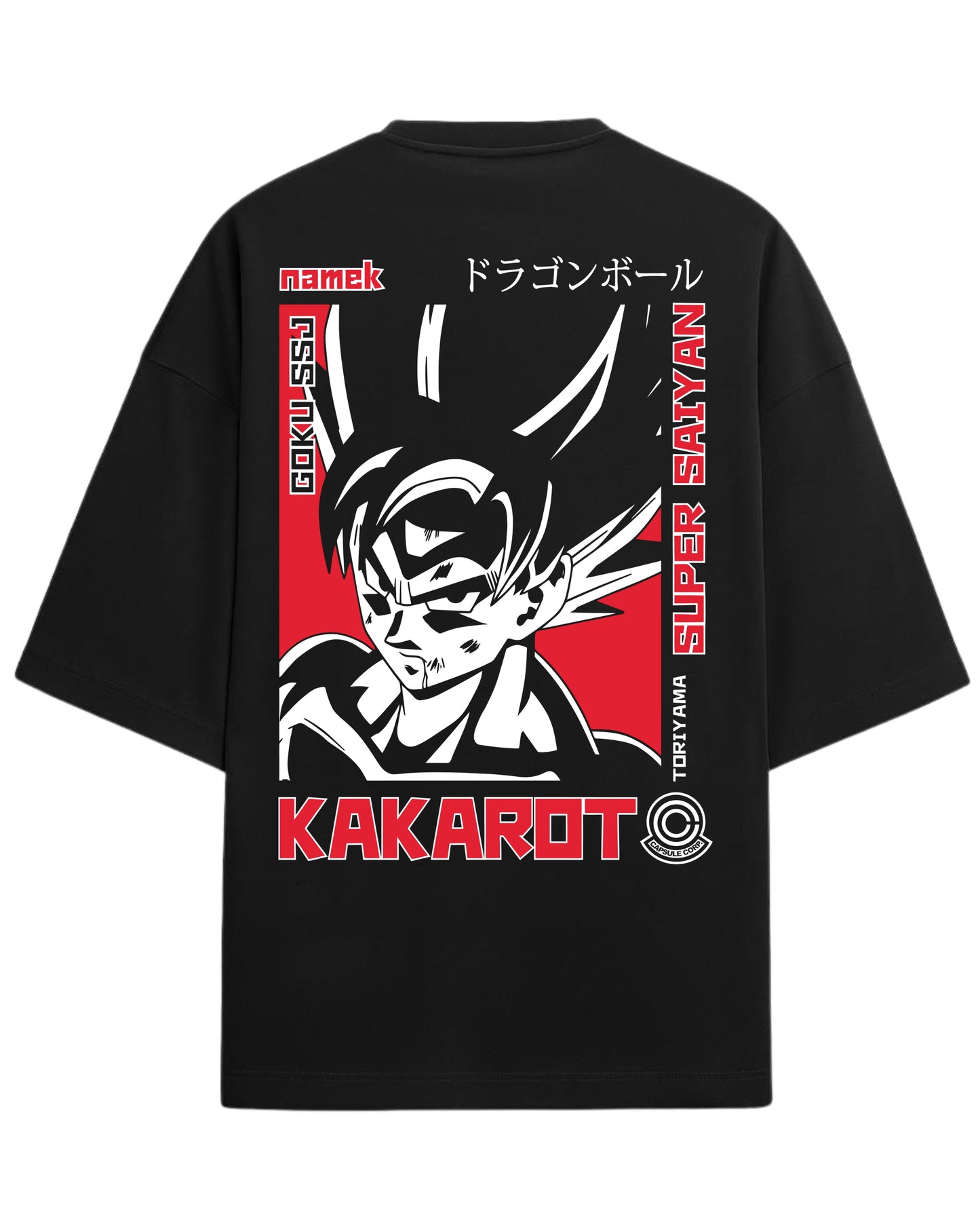 Kakarot Super Saiyan Oversized T-Shirt | Dragon Ball Z Graphic Tee | Premium 260 GSM Cotton Blend