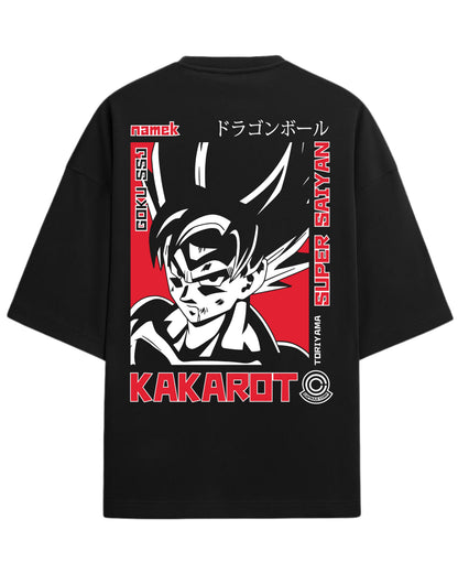 Kakarot Super Saiyan Oversized T-Shirt | Dragon Ball Z Graphic Tee | Premium 260 GSM Cotton Blend