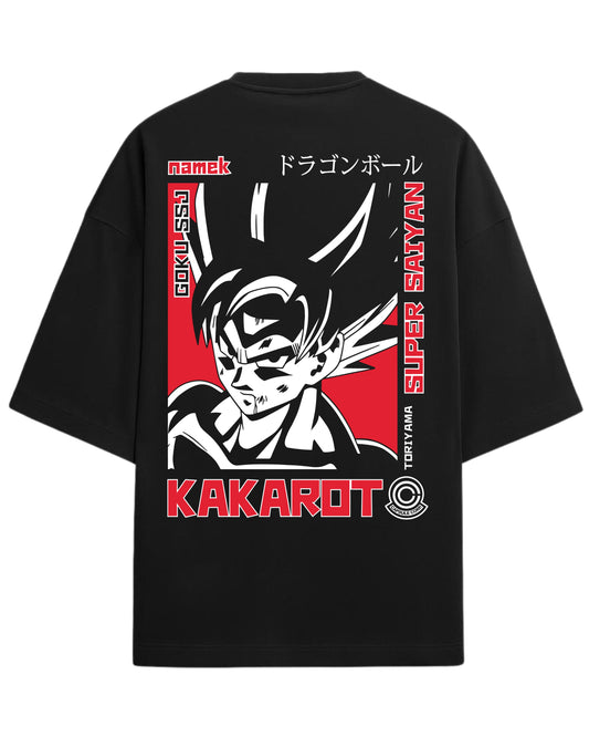 Kakarot Super Saiyan Oversized T-Shirt | Dragon Ball Z Graphic Tee | Premium 260 GSM Cotton Blend
