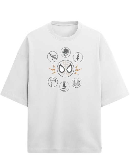 Spider-Man “Sinister Six” Oversized T-Shirt | Marvel Villains Graphic Tee | Premium 260 GSM Cotton