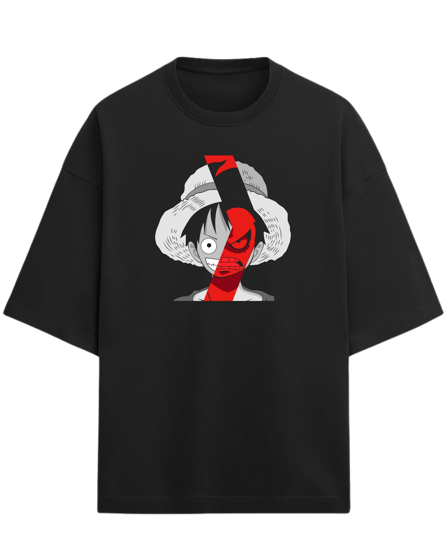 Luffy “Dual Rage” Oversized T-Shirt | One Piece Graphic Tee | Premium 260 GSM Cotton
