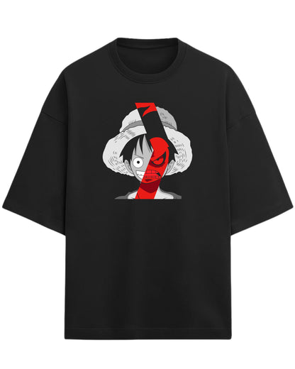 Luffy “Dual Rage” Oversized T-Shirt | One Piece Graphic Tee | Premium 260 GSM Cotton