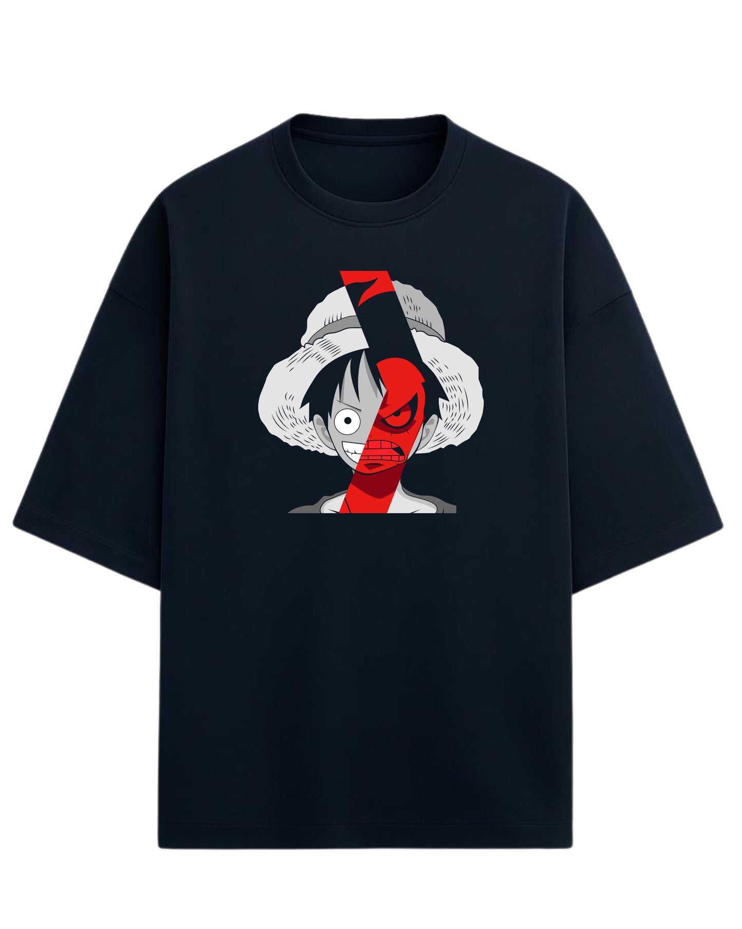 Luffy “Dual Rage” Oversized T-Shirt | One Piece Graphic Tee | Premium 260 GSM Cotton