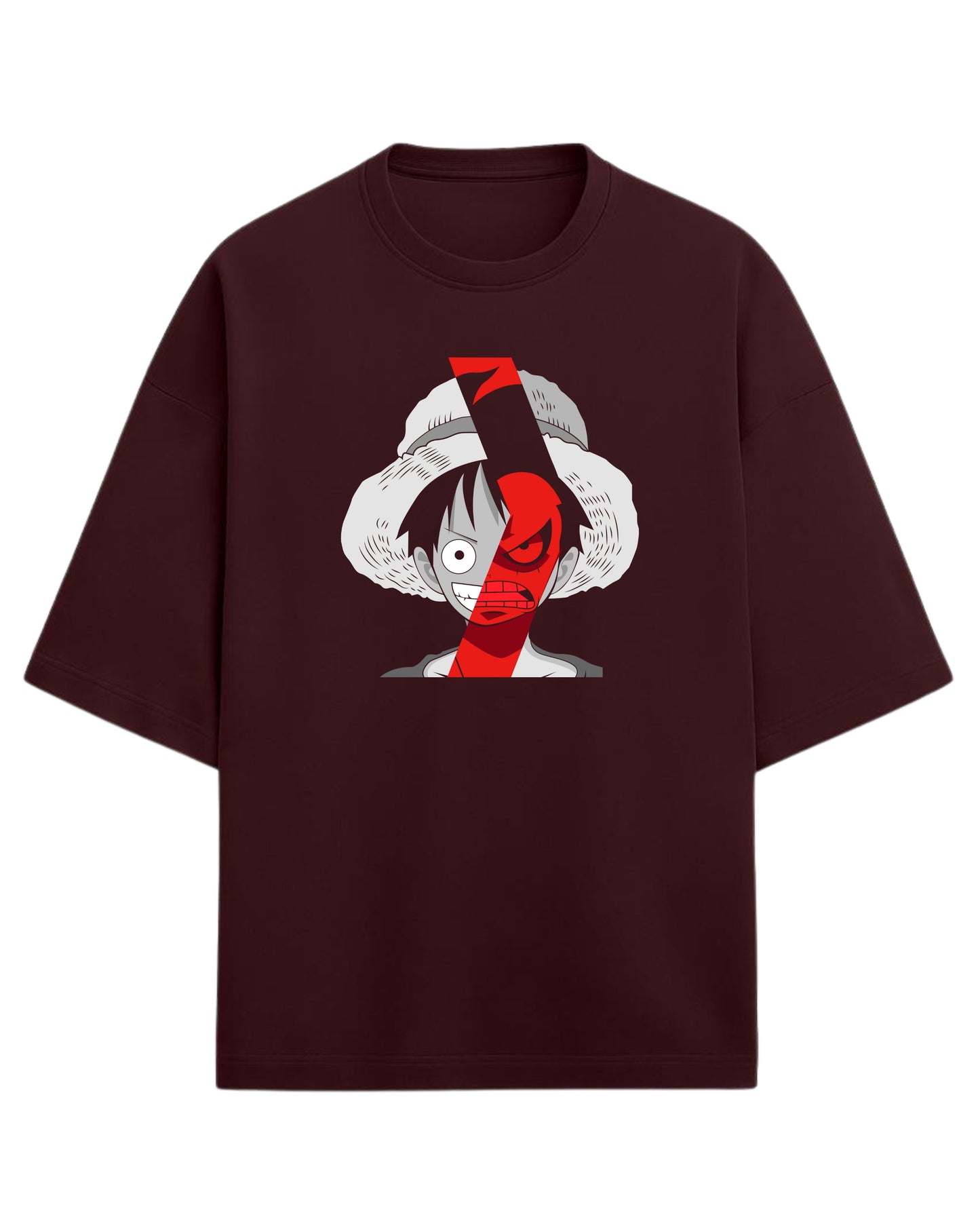 Luffy “Dual Rage” Oversized T-Shirt | One Piece Graphic Tee | Premium 260 GSM Cotton