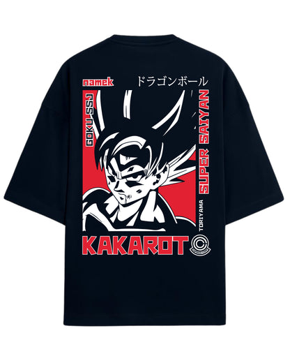 Kakarot Super Saiyan Oversized T-Shirt | Dragon Ball Z Graphic Tee | Premium 260 GSM Cotton Blend