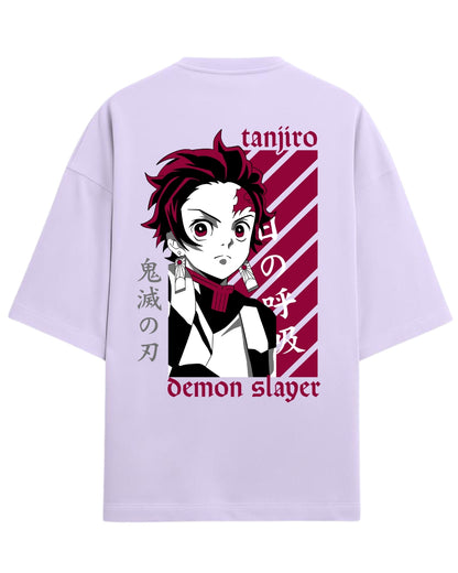 Tanjiro Kamado Sun Breathing Oversized T-Shirt | Demon Slayer Anime Graphic Tee | Premium 260 GSM Cotton