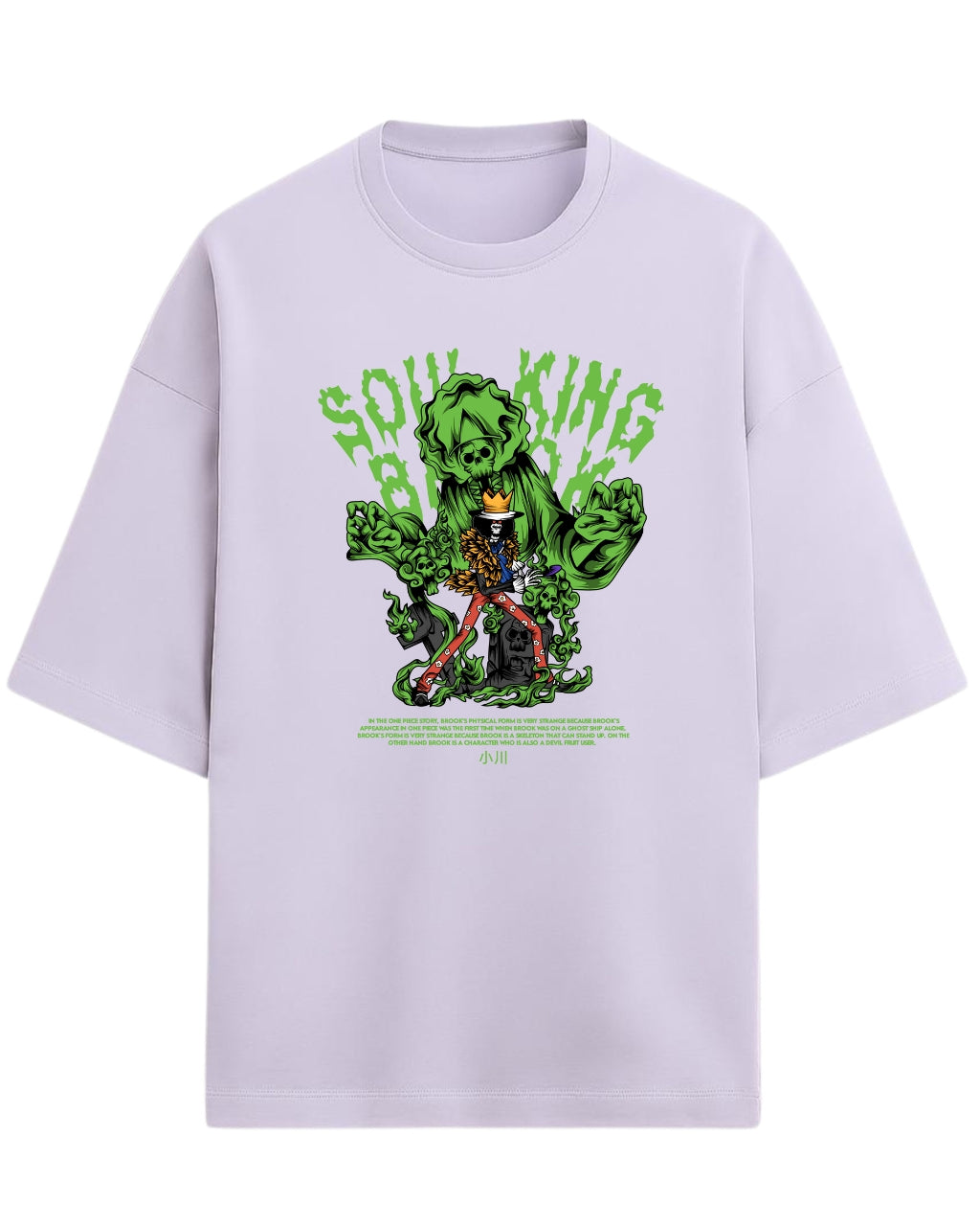 Brook Soul King Oversized Tees | One Piece Anime Graphic Tee | Premium 260 GSM Cotton Blend