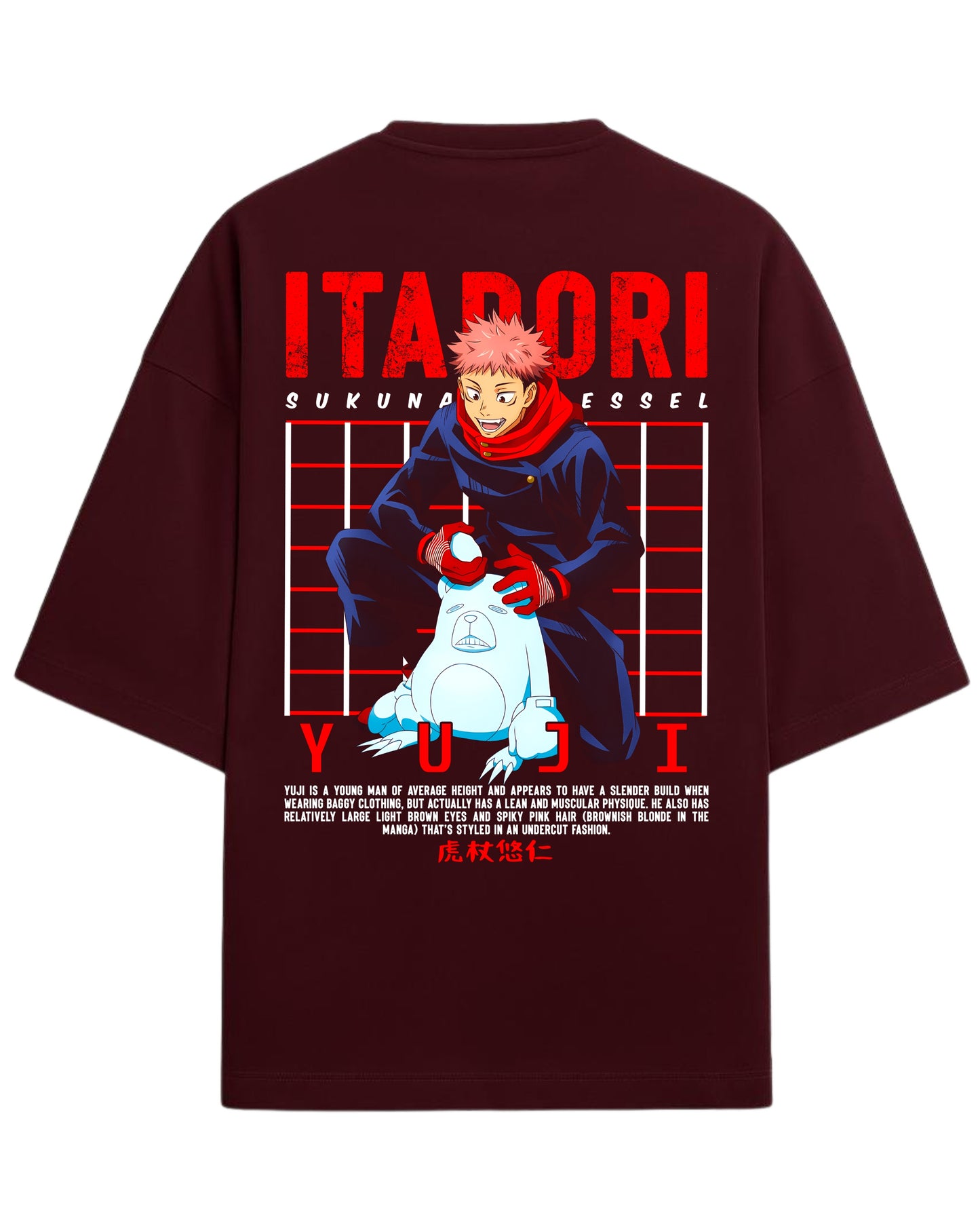 Yuji Itadori “Sukuna’s Vessel” Oversized T-Shirt | Jujutsu Kaisen Graphic Tee | Premium 260 GSM Cotton