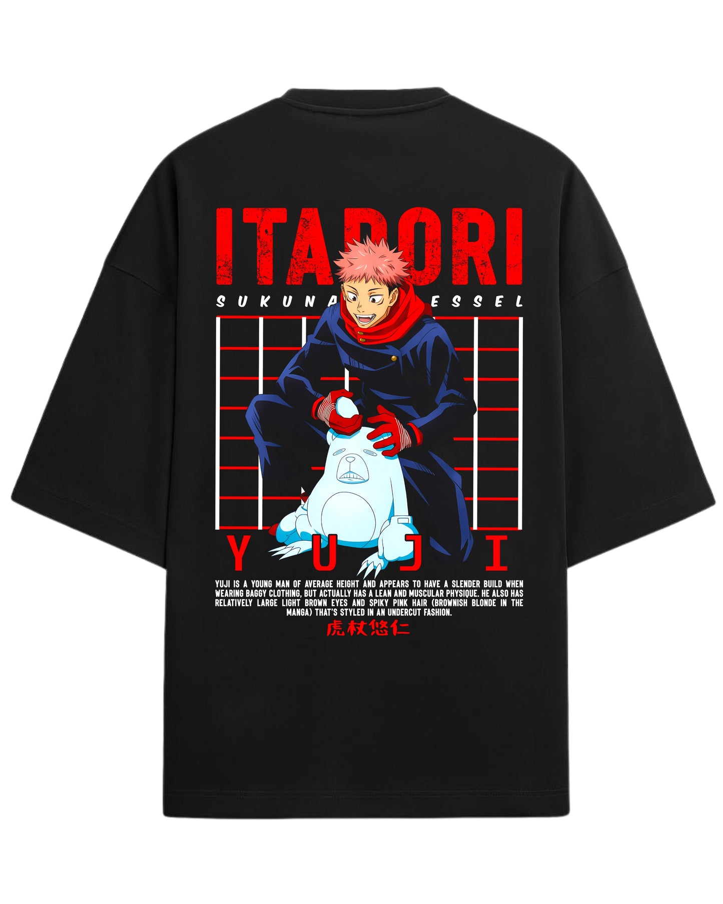 Yuji Itadori “Sukuna’s Vessel” Oversized T-Shirt | Jujutsu Kaisen Graphic Tee | Premium 260 GSM Cotton