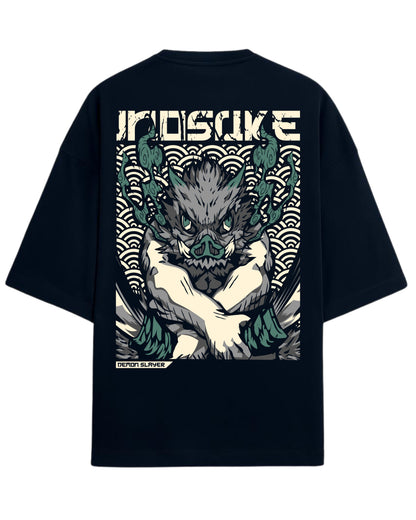 Inosuke Hashibira Oversized T-Shirt | Demon Slayer Anime Graphic Tee | Premium 260 GSM Cotton Blend