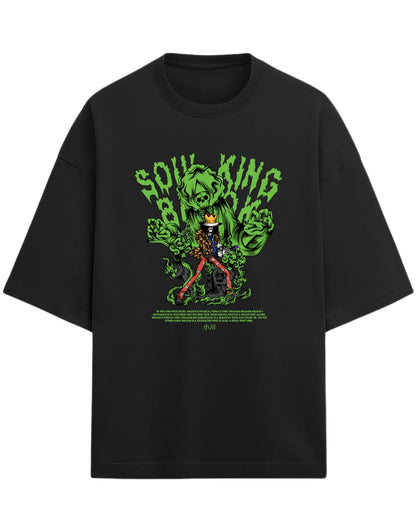 Brook Soul King Oversized Tees | One Piece Anime Graphic Tee | Premium 260 GSM Cotton Blend