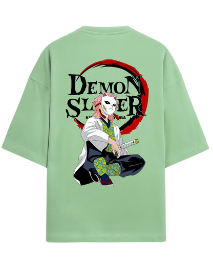 Sabito Fox Mask Oversized T-Shirt | Demon Slayer Anime Graphic Tee | Premium 260 GSM Cotton