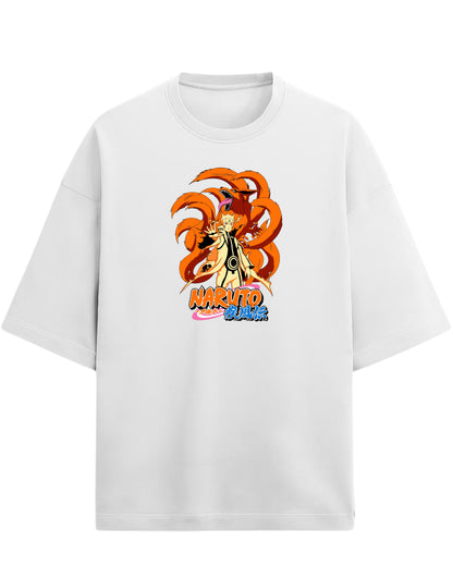 Naruto “Kurama Mode” Oversized T-Shirt | Naruto Shippuden Graphic Tee | Premium 260 GSM Cotton