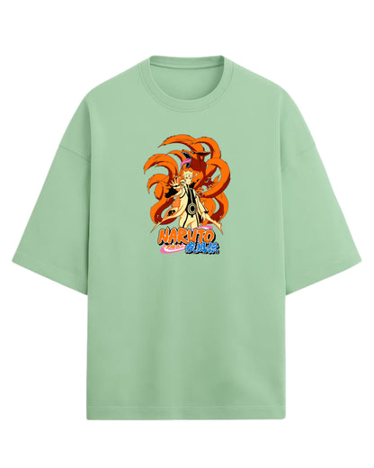 Naruto “Kurama Mode” Oversized T-Shirt | Naruto Shippuden Graphic Tee | Premium 260 GSM Cotton