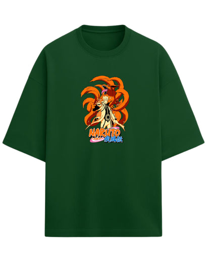 Naruto “Kurama Mode” Oversized T-Shirt | Naruto Shippuden Graphic Tee | Premium 260 GSM Cotton