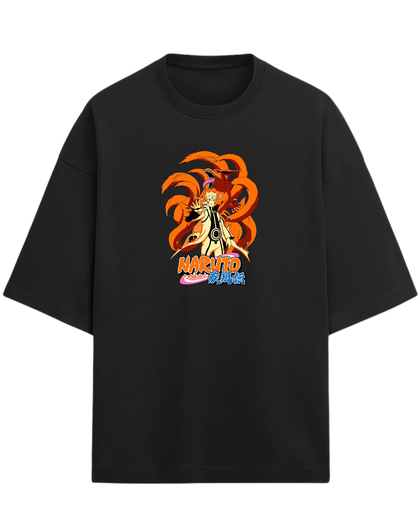Naruto “Kurama Mode” Oversized T-Shirt | Naruto Shippuden Graphic Tee | Premium 260 GSM Cotton