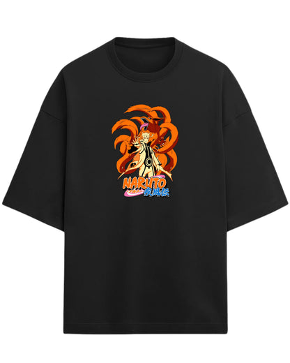 Naruto “Kurama Mode” Oversized T-Shirt | Naruto Shippuden Graphic Tee | Premium 260 GSM Cotton