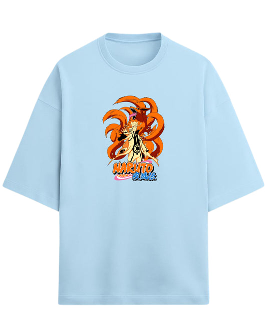 Naruto “Kurama Mode” Oversized T-Shirt | Naruto Shippuden Graphic Tee | Premium 260 GSM Cotton