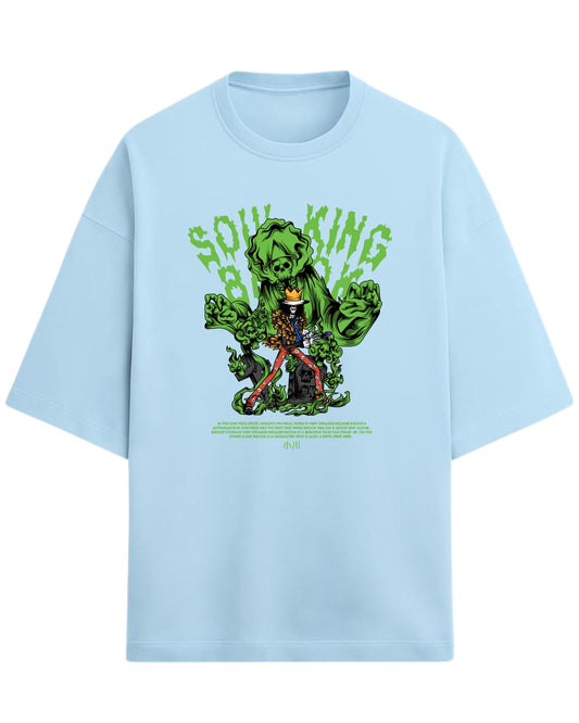 Brook Soul King Oversized Tees | One Piece Anime Graphic Tee | Premium 260 GSM Cotton Blend