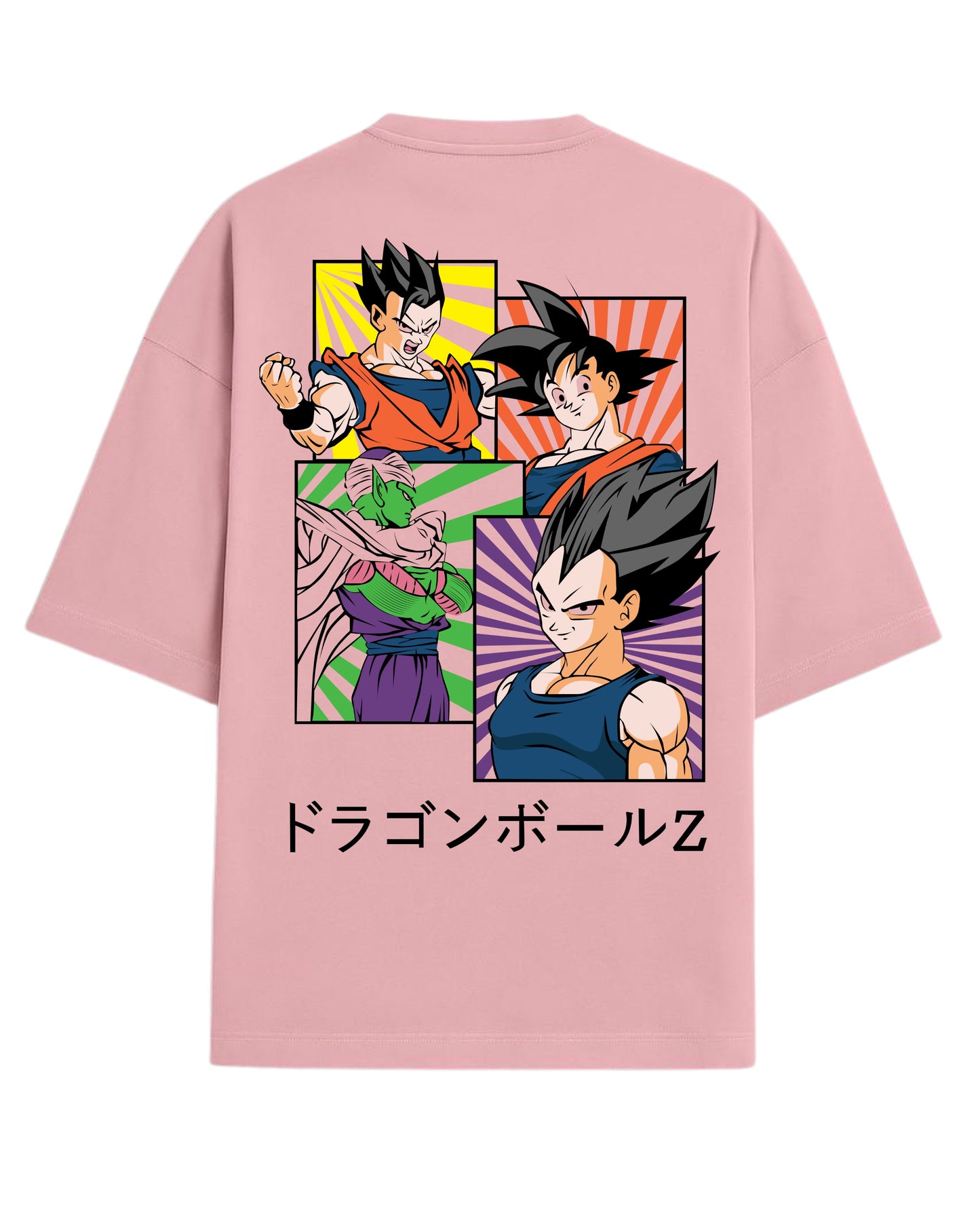 Dragon Ball Z Heroes Oversized T-Shirt | Goku, Vegeta, Gohan & Piccolo Graphic Tee | Premium 260 GSM Cotton Blend