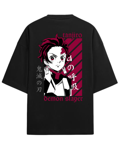 Tanjiro Kamado Sun Breathing Oversized T-Shirt | Demon Slayer Anime Graphic Tee | Premium 260 GSM Cotton