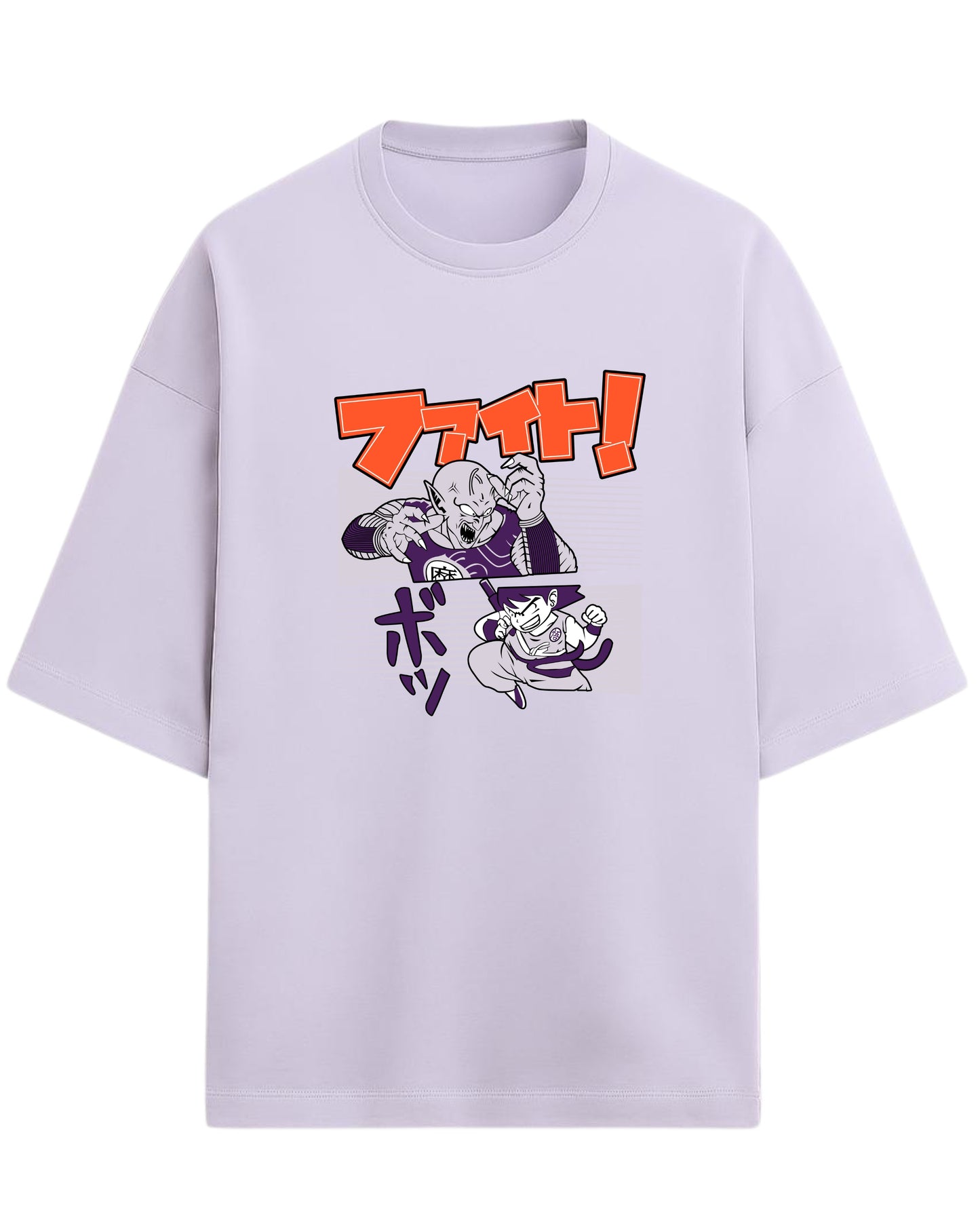 Dragon Ball Fight Scene Oversized Tees | Dragon Ball Z Anime Graphic Tee | Premium 260 GSM Cotton Blend