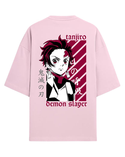 Tanjiro Kamado Sun Breathing Oversized T-Shirt | Demon Slayer Anime Graphic Tee | Premium 260 GSM Cotton