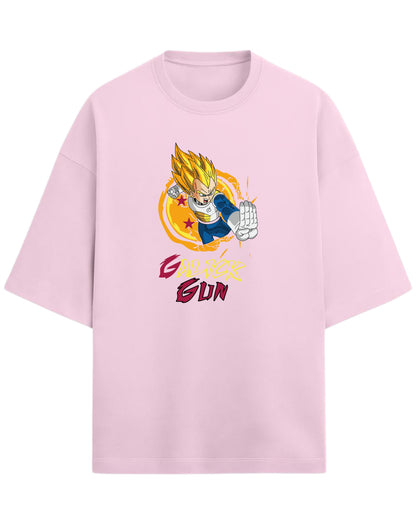 Vegeta Galick Gun Oversized Tees | Dragon Ball Z Graphic Tee | Premium 260 GSM Cotton Blend