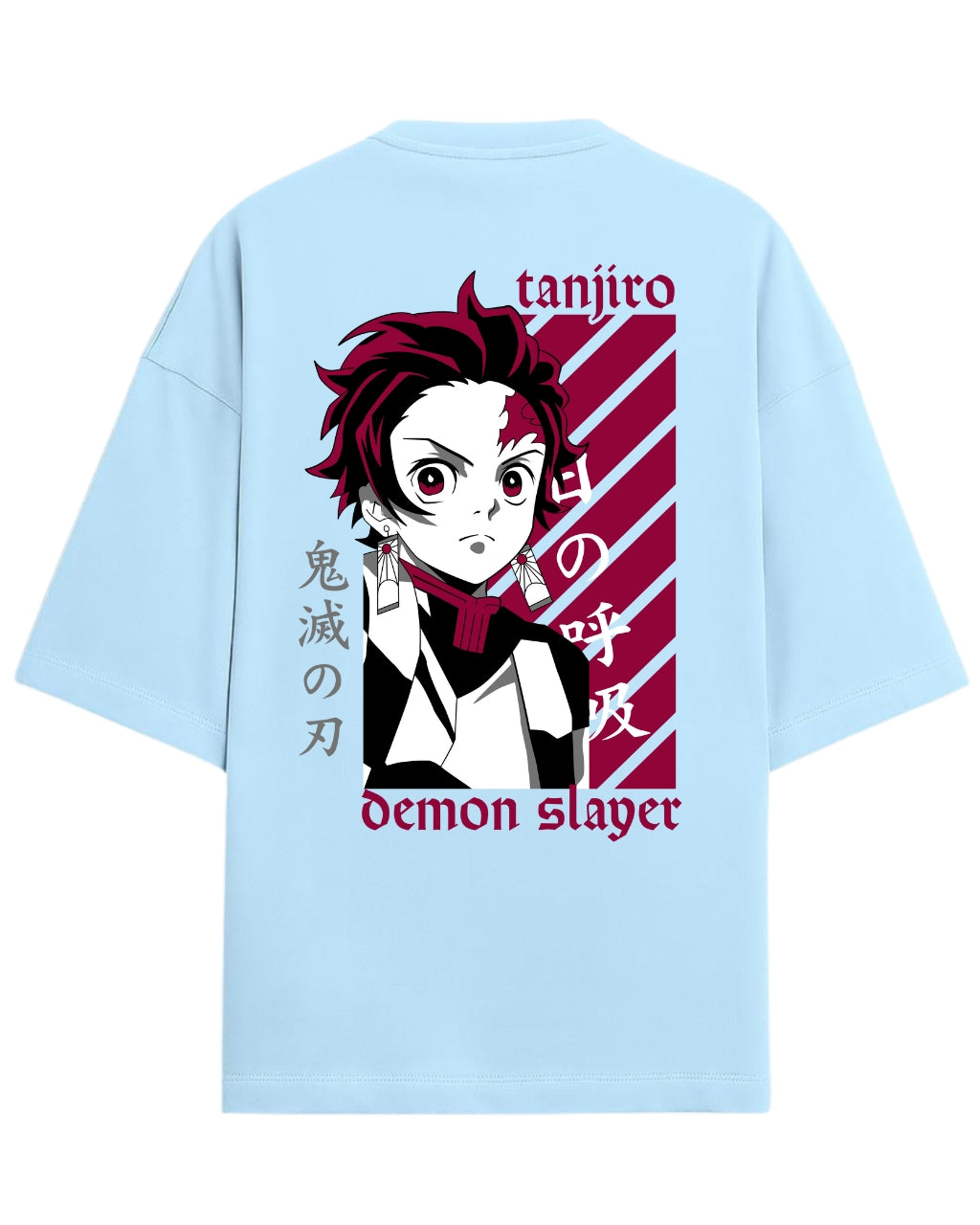 Tanjiro Kamado Sun Breathing Oversized T-Shirt | Demon Slayer Anime Graphic Tee | Premium 260 GSM Cotton