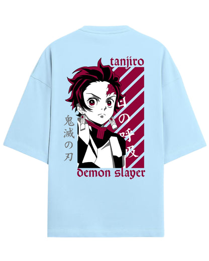 Tanjiro Kamado Sun Breathing Oversized T-Shirt | Demon Slayer Anime Graphic Tee | Premium 260 GSM Cotton