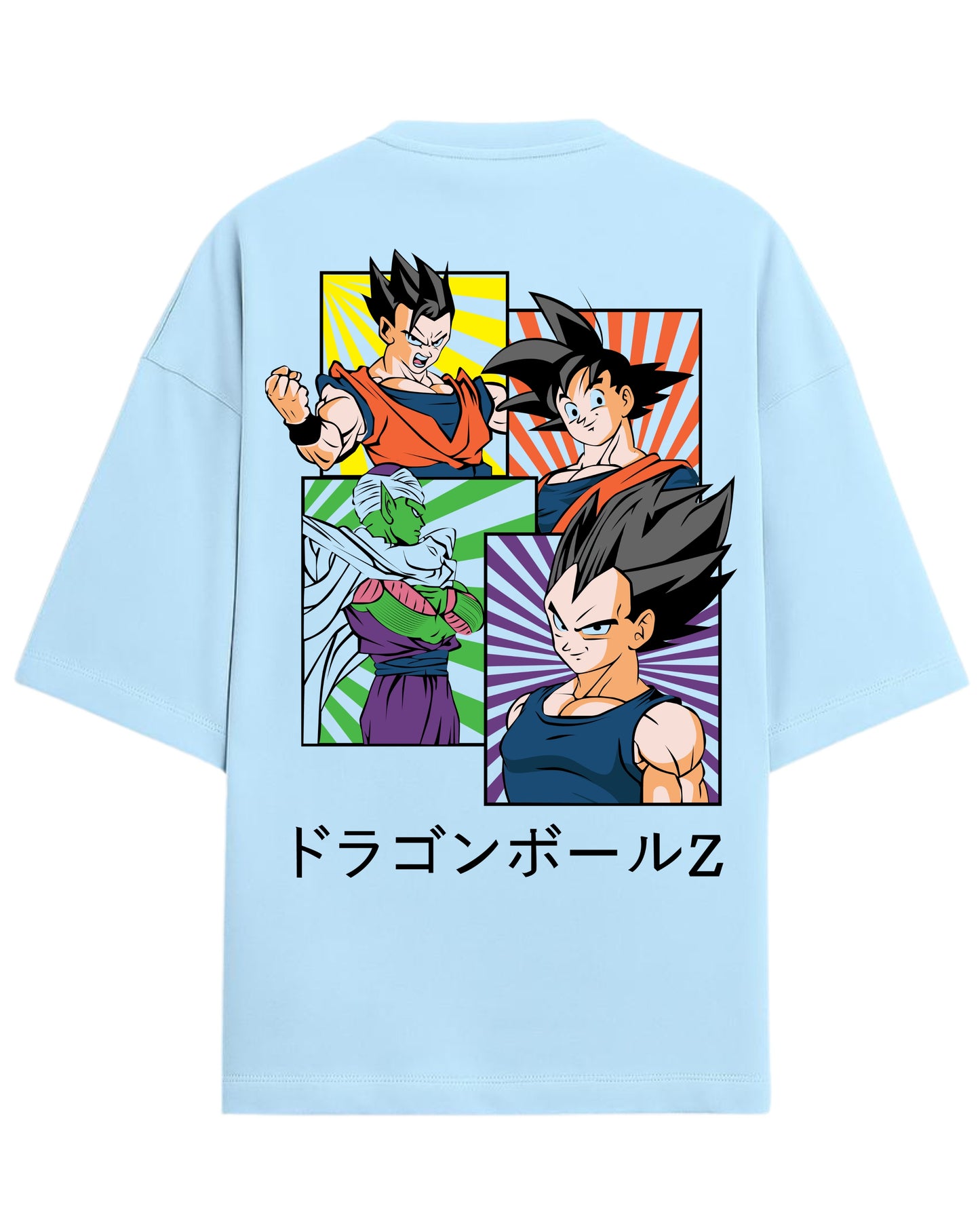 Dragon Ball Z Heroes Oversized T-Shirt | Goku, Vegeta, Gohan & Piccolo Graphic Tee | Premium 260 GSM Cotton Blend