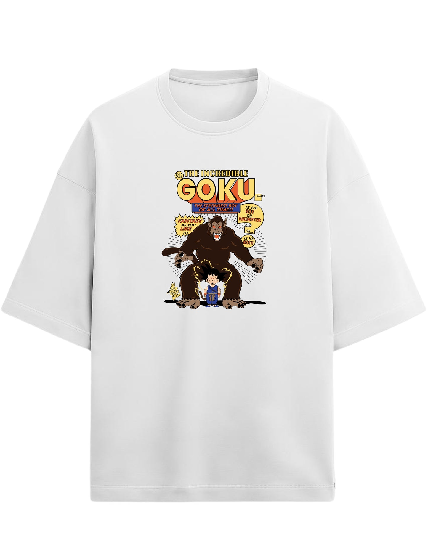 The Incredible Goku Oversized T-Shirt | Dragon Ball Z Retro Comic Graphic Tee | Premium 260 GSM Cotton Blend