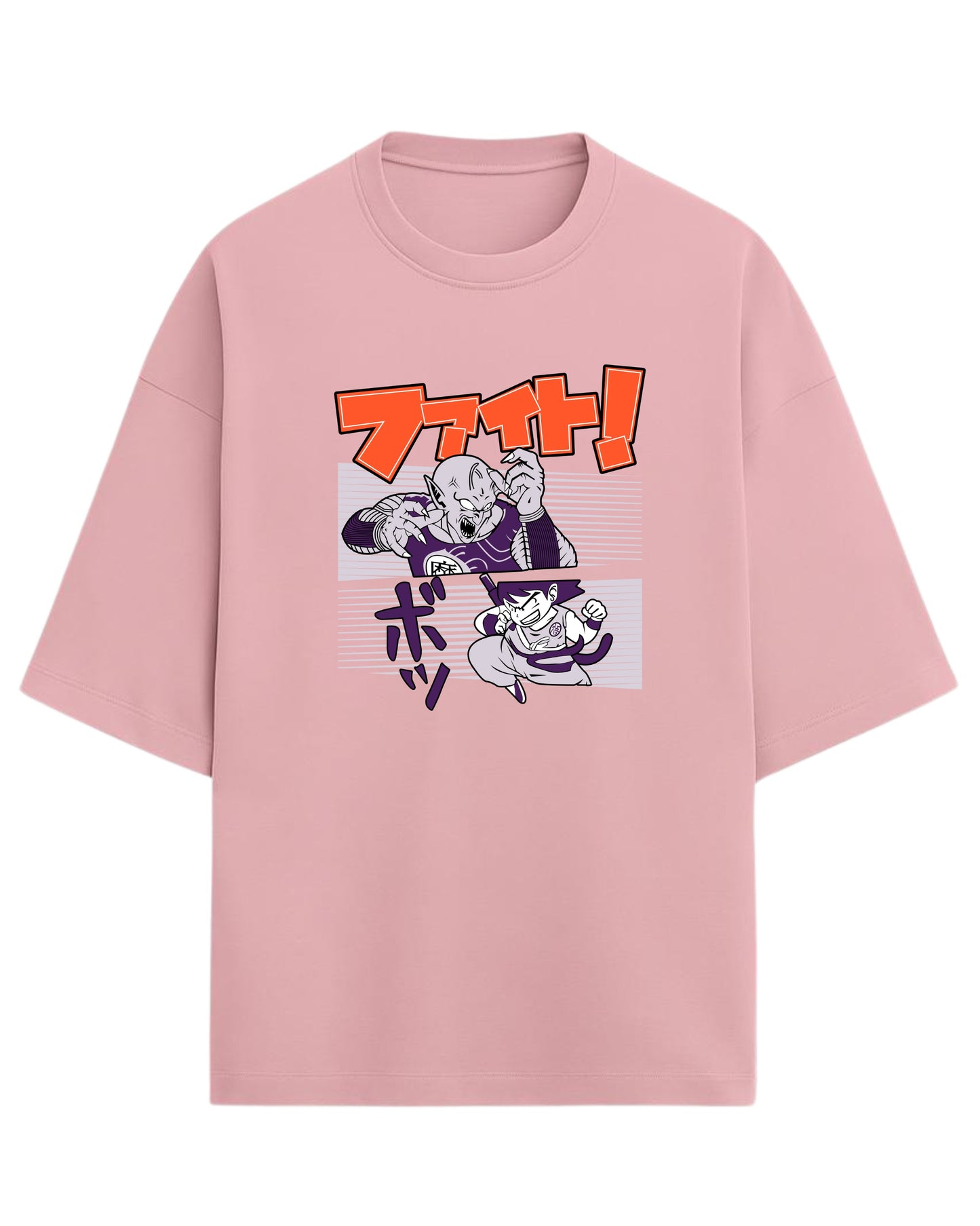 Dragon Ball Fight Scene Oversized Tees | Dragon Ball Z Anime Graphic Tee | Premium 260 GSM Cotton Blend