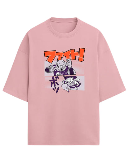 Dragon Ball Fight Scene Oversized Tees | Dragon Ball Z Anime Graphic Tee | Premium 260 GSM Cotton Blend