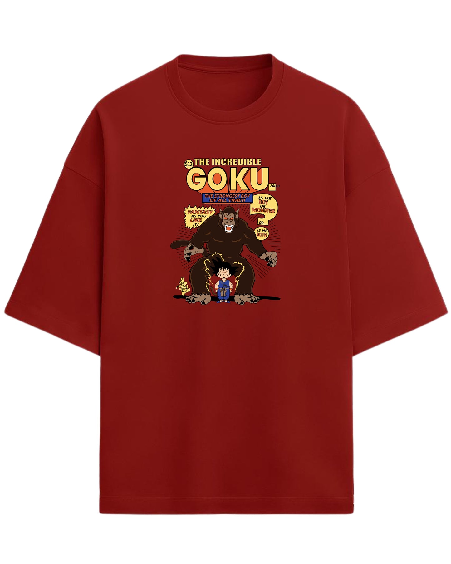 The Incredible Goku Oversized T-Shirt | Dragon Ball Z Retro Comic Graphic Tee | Premium 260 GSM Cotton Blend