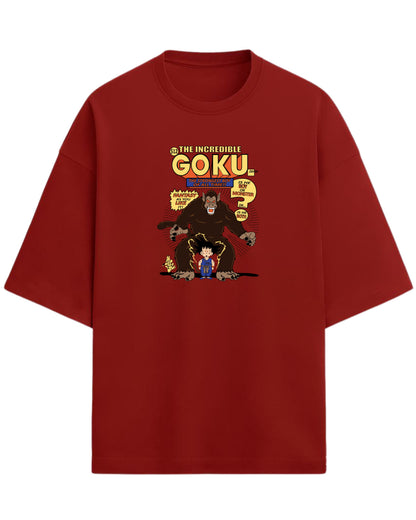 The Incredible Goku Oversized T-Shirt | Dragon Ball Z Retro Comic Graphic Tee | Premium 260 GSM Cotton Blend