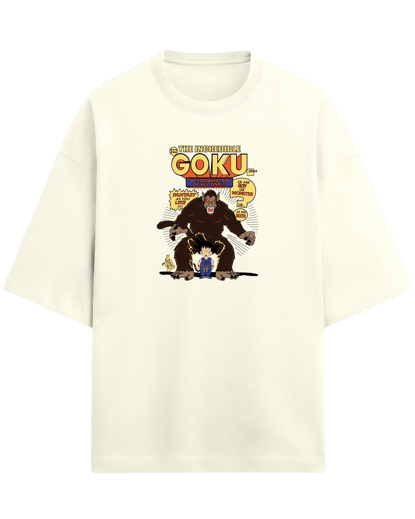 The Incredible Goku Oversized T-Shirt | Dragon Ball Z Retro Comic Graphic Tee | Premium 260 GSM Cotton Blend