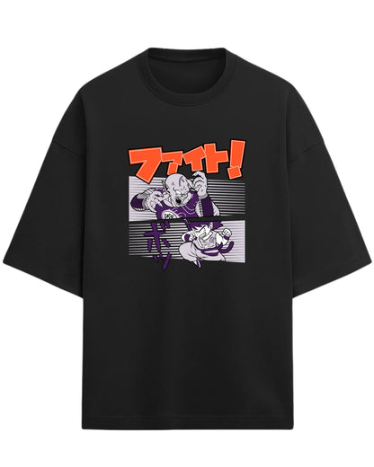 Dragon Ball Fight Scene Oversized Tees | Dragon Ball Z Anime Graphic Tee | Premium 260 GSM Cotton Blend