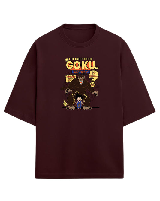 The Incredible Goku Oversized T-Shirt | Dragon Ball Z Retro Comic Graphic Tee | Premium 260 GSM Cotton Blend